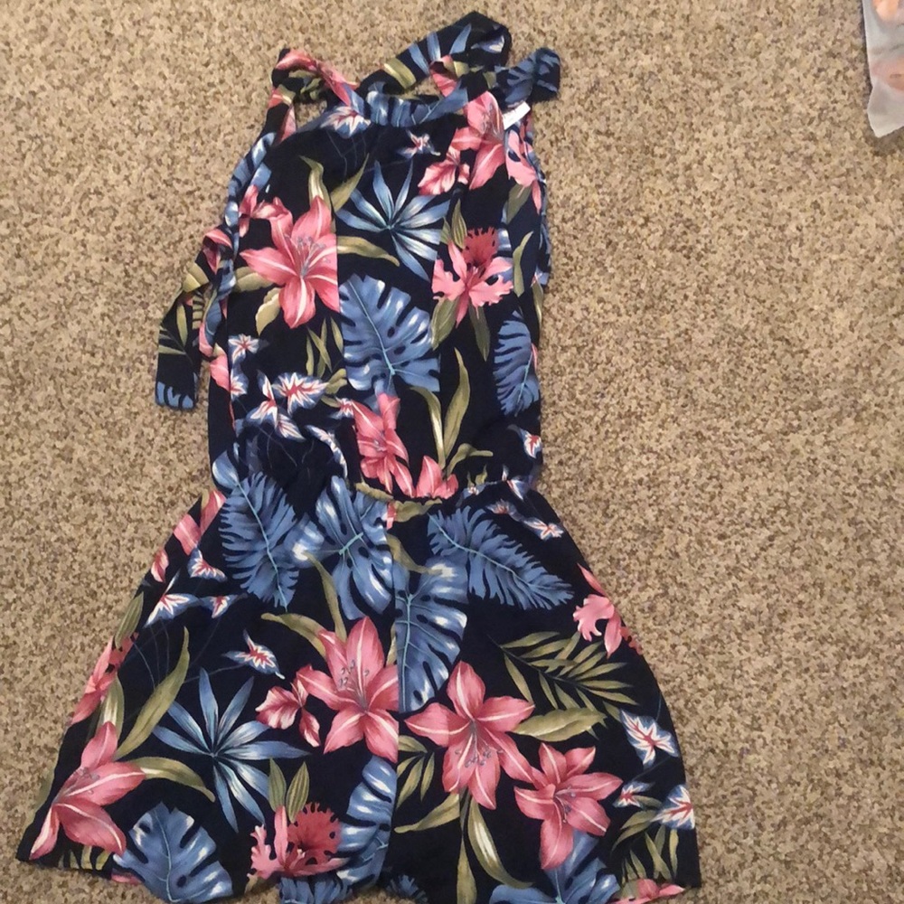 High Neck Keyhole Back Romper (Boutique)
